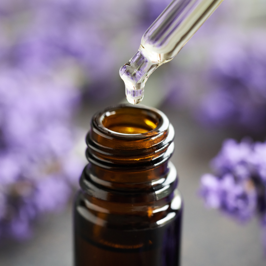 Home remedy inhalation:Myth of essential oils Close-up of brown bottle into which oil is poured using a pipette