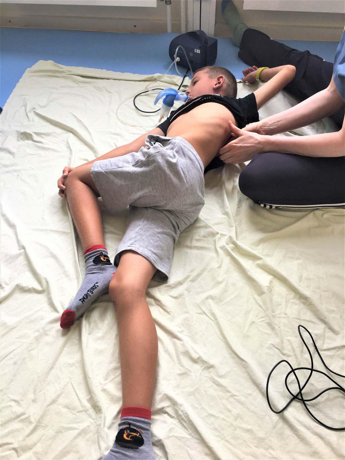 Leon at the physiotherapy Leon at the physiotherapy