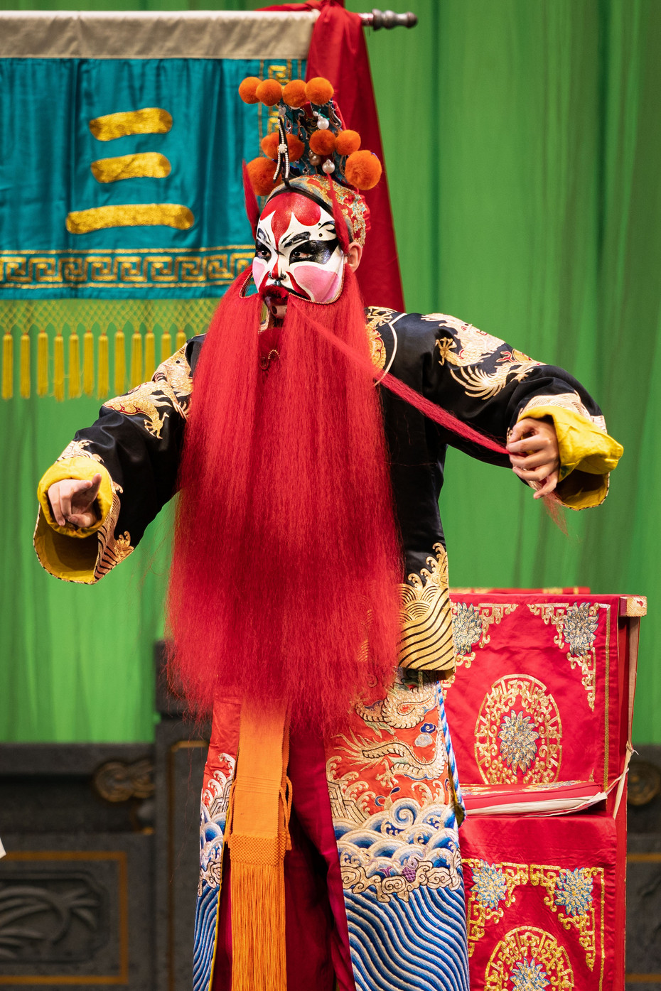 Peking Opera teenager Ding Hu on stage Peking Opera teenager Ding Hu on stage