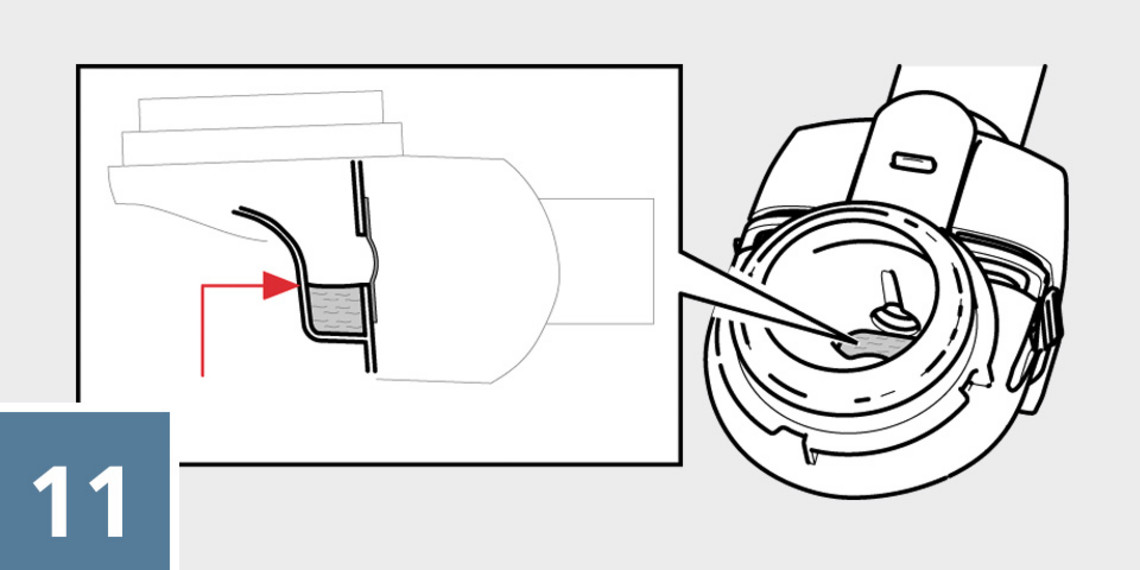 eFlow inhale correctly step 11 Illustration of a nebuliser handset showing approximately 1 ml of remaining liquid in the reservoir after treatment.