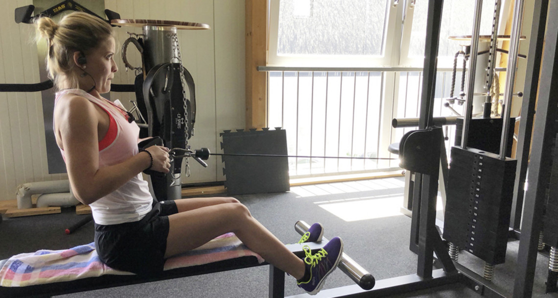 Carola Landerer in her gym Carola Landerer in her gym