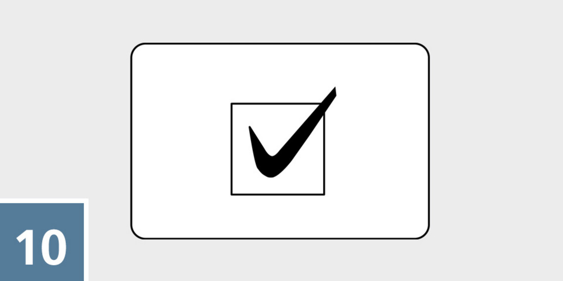 eFlow inhale correctly step 10 Checkmark symbol inside a square indicating completion of the inhalation session.