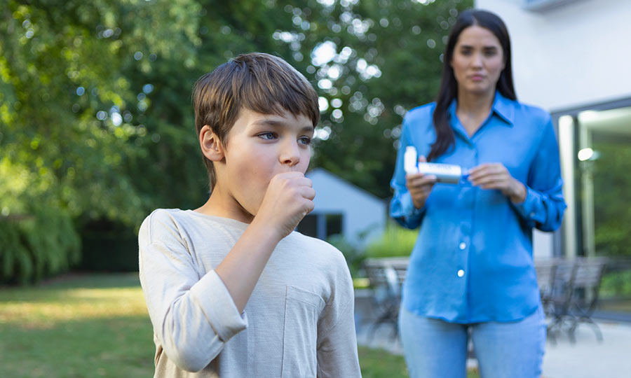 Child coughs while mother assists with VORTEX